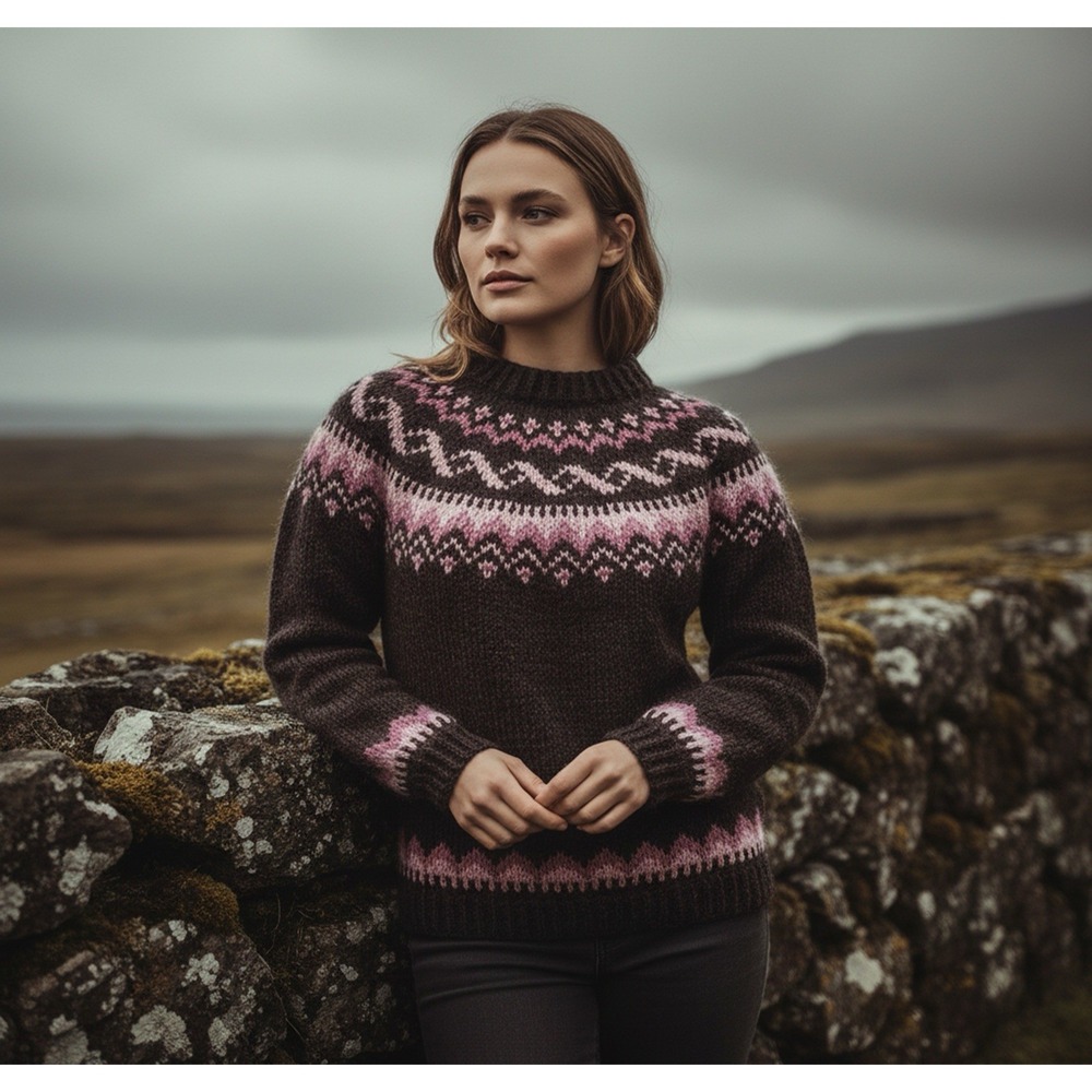 Fron Enterprises Ltd. Women's Icelandic Wool Sweater Hand knitted Size M - Picture 2 of 6